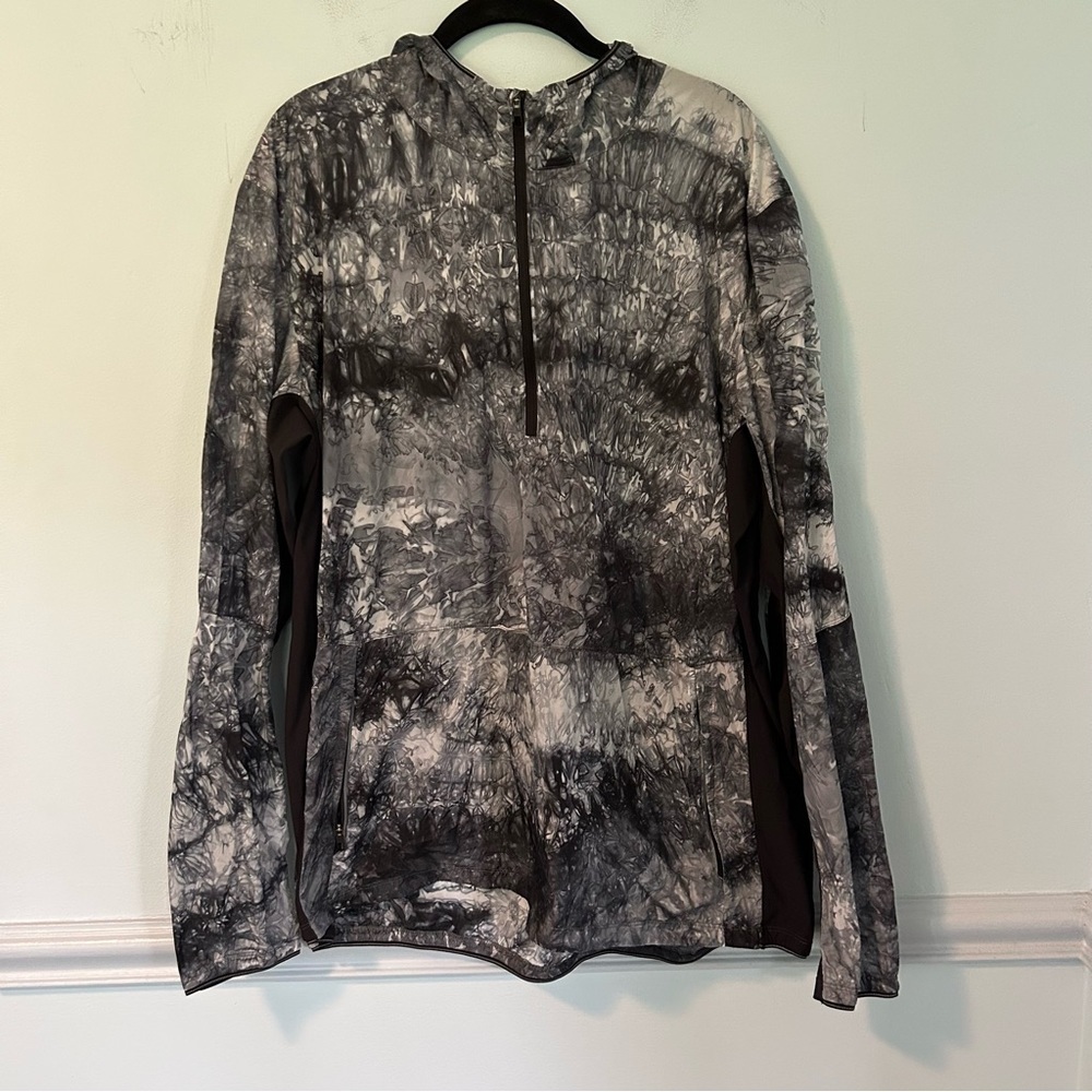 Lululemon Gray & Black Here to Move Reynisfjara Quarter Zip Hood Jacket Size XL